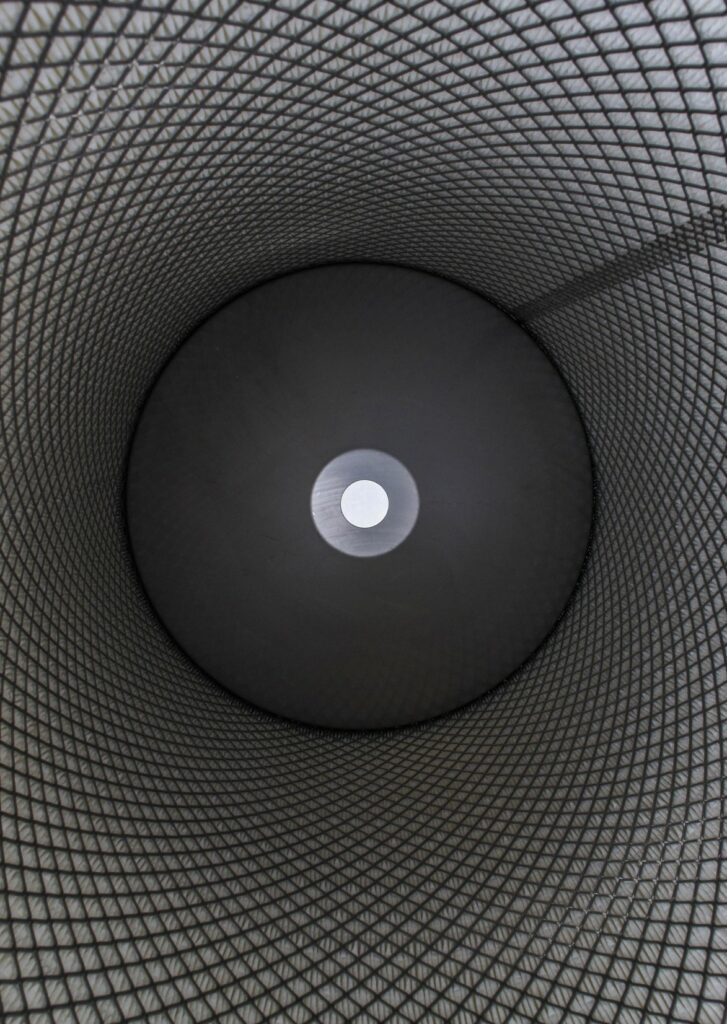 View of a closed end cap gas turbine filter from inside